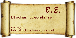 Blocher Eleonóra névjegykártya